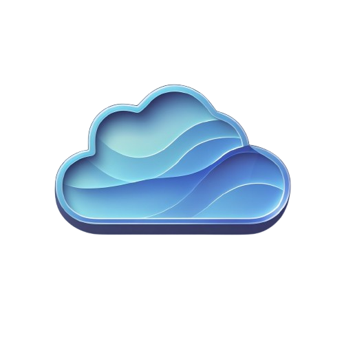 Blue cloud-shaped object on a white background