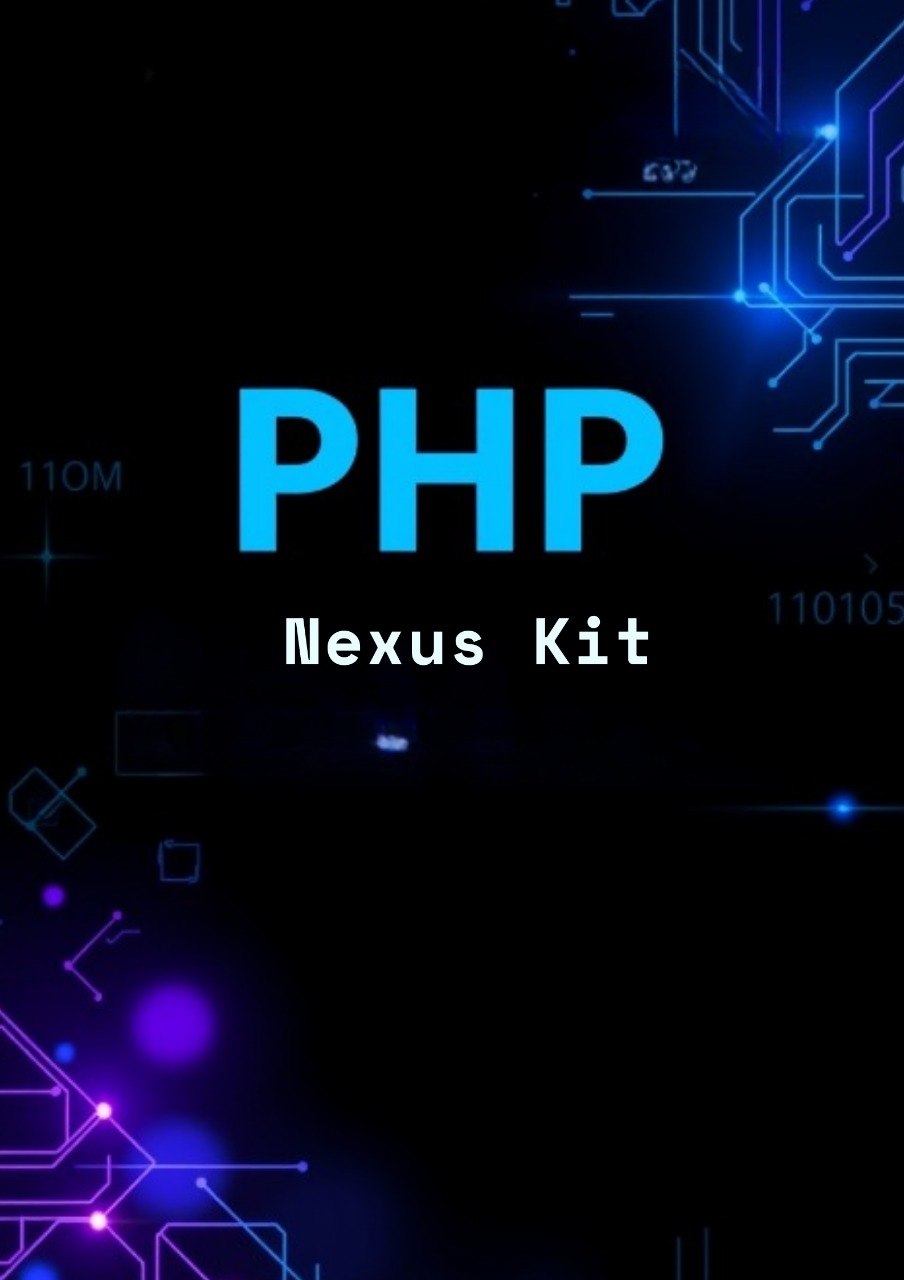PHP Nexus Kit text on a dark background with circuit design elements