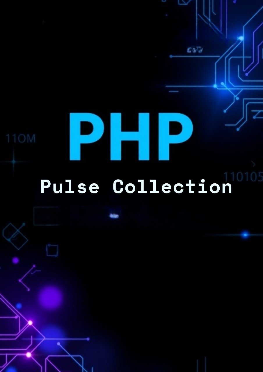 PHP Pulse Collection text on a dark background with circuit design elements