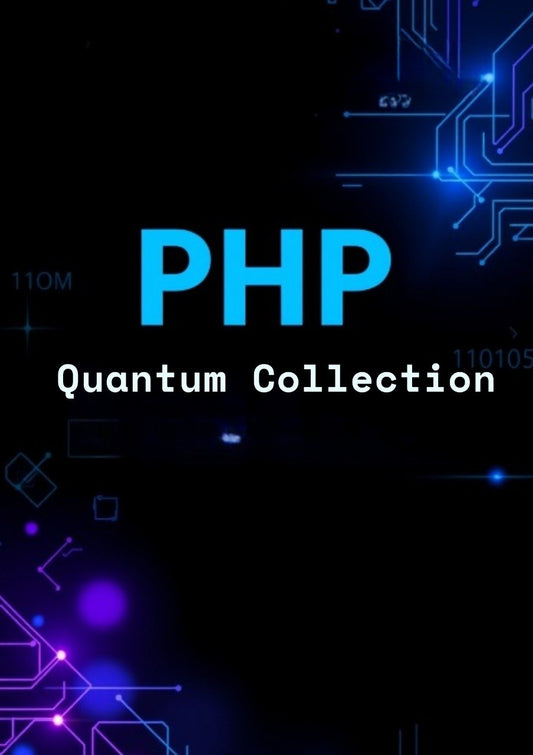 PHP Quantum Collection text on a dark background with circuit design elements